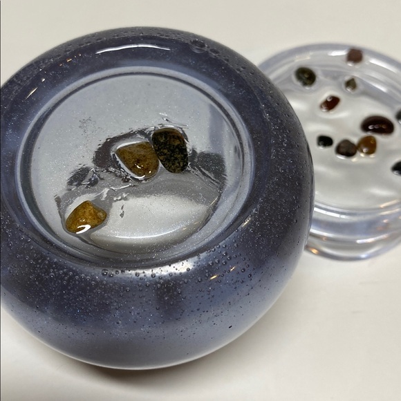 Puddin Jar Small Resin Semi Clear Rock Homemade Screw Lid Container NWOT - Picture 4 of 16